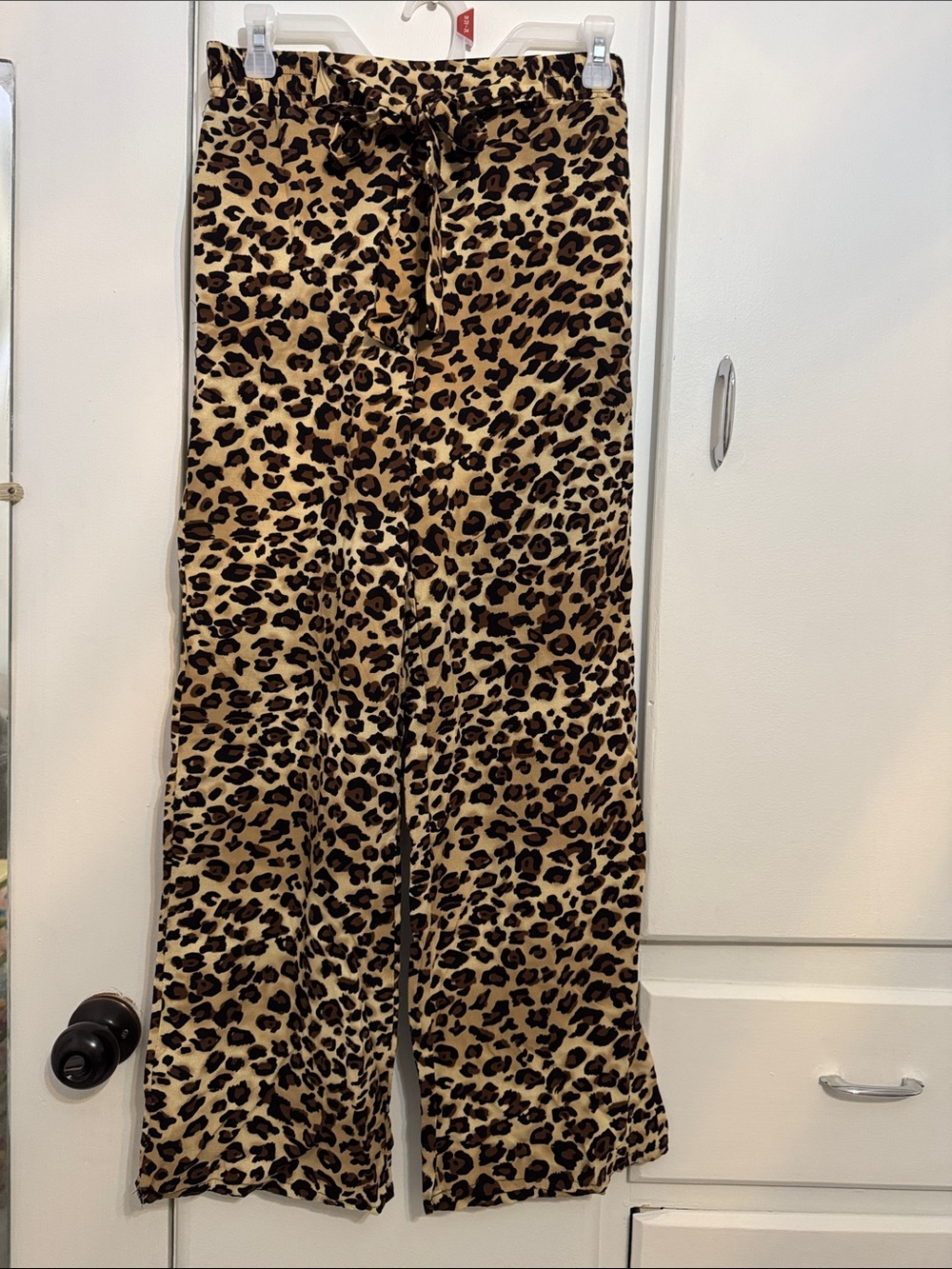 Ambiance Leopard Print Wide-Leg Pants in Tan and Brown
